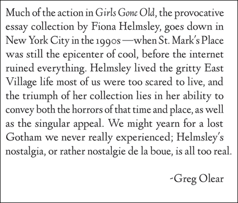 Greg Olear Blurbs Girls Gone Old.